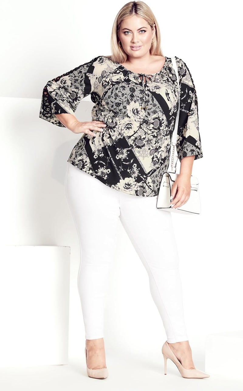 Avenue Women's Plus Size Top-Emeline Print - Image 4
